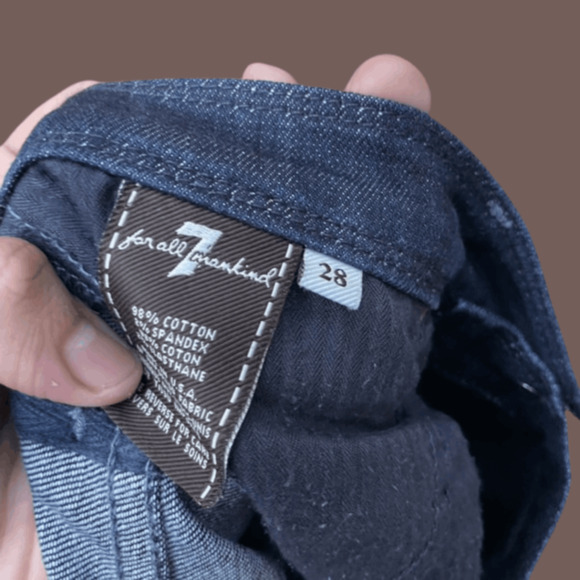 7 For All Mankind Bellbottom Jeans | Blue | Size 28 | Vintage - Picture 5 of 5